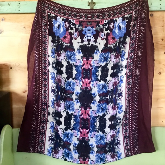 Anthropologie Accessories - Anthro/Nordstrom plum floral infinity scarf